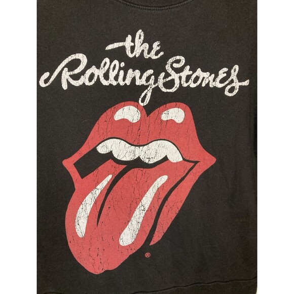 Rolling Stones Crewneck Sweatshirt Womens Small Black Tongue Music Casual - Picture 3 of 4